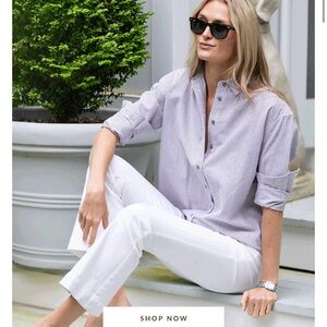 Julia Amory iconic Carolyn Striped Button Down